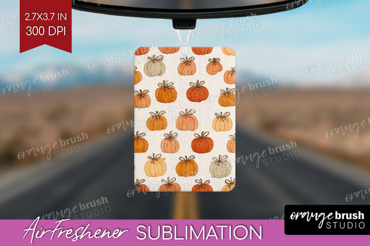 Boho Pumpkin Air Freshener PNG - Coquette PNG Sublimation
