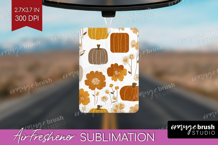 Boho Pumpkin Air Freshener PNG - Coquette PNG Sublimation