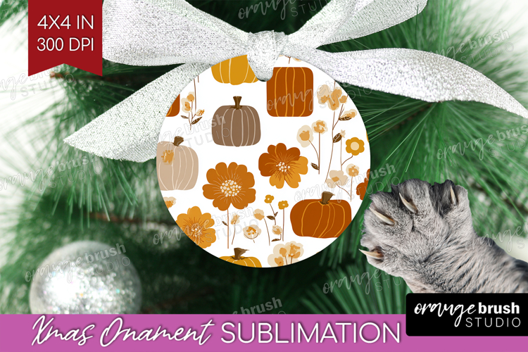 Boho Pumpkin Ornament PNG - Coquette PNG Sublimation