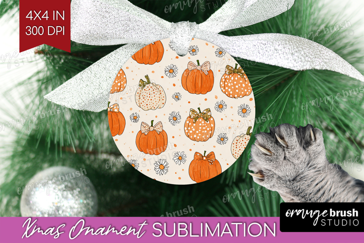 Boho Pumpkin Ornament PNG - Coquette PNG Sublimation