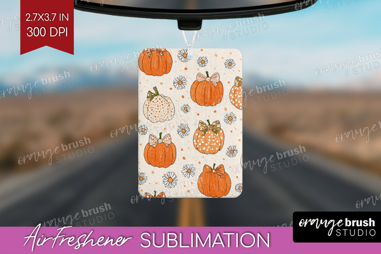 Boho Pumpkin Air Freshener PNG - Coquette PNG Sublimation