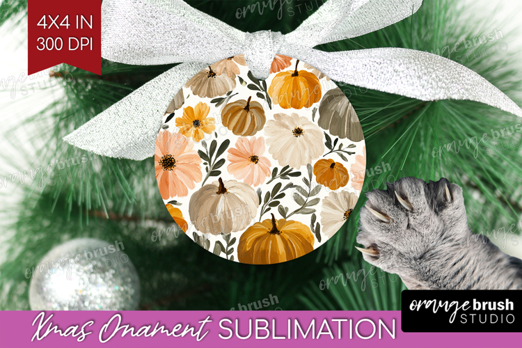 Boho Pumpkin Ornament PNG - Coquette PNG Sublimation