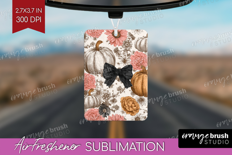 Boho Pumpkin Air Freshener PNG - Coquette PNG Sublimation