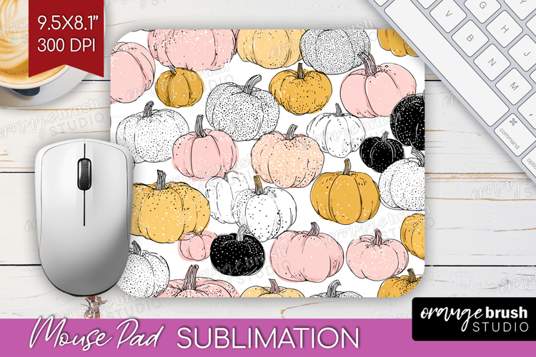 Boho Pumpkin Mouse Pad Sublimation - Coquette Mousepad PNG