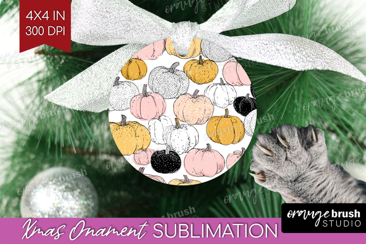 Boho Pumpkin Ornament PNG - Coquette PNG Sublimation
