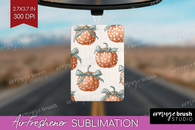 Boho Pumpkin Air Freshener PNG - Coquette PNG Sublimation