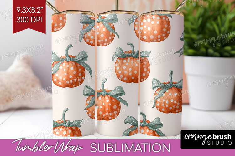 Boho Pumpkin Tumbler Wrap - Coquette Tumbler PNG Sublimation