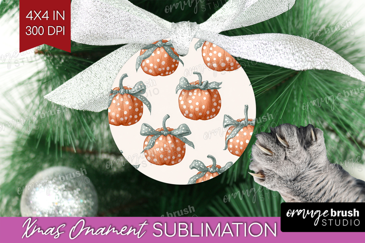 Boho Pumpkin Ornament PNG - Coquette PNG Sublimation