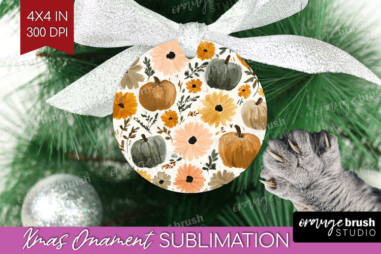 Boho Pumpkin Ornament PNG - Coquette PNG Sublimation