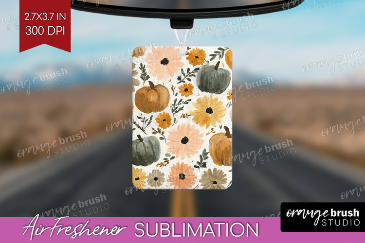 Boho Pumpkin Air Freshener PNG - Coquette PNG Sublimation