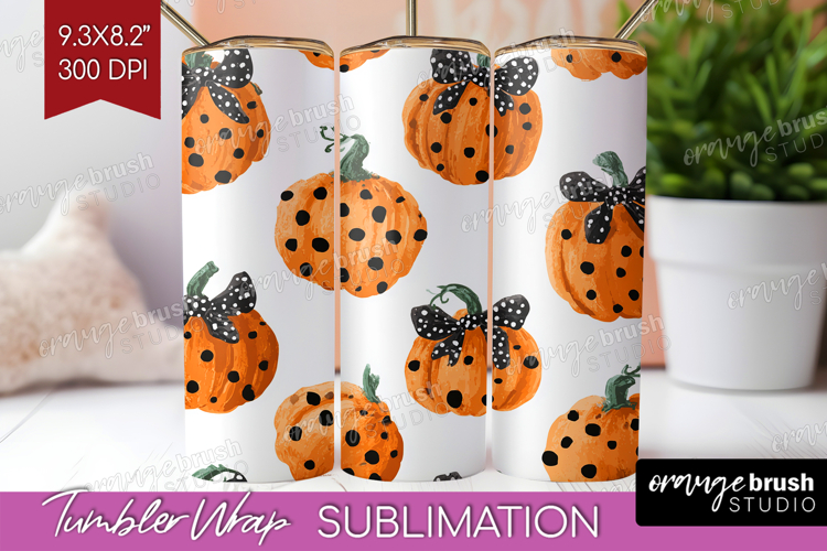 Boho Pumpkin Tumbler Wrap - Coquette Tumbler PNG Sublimation