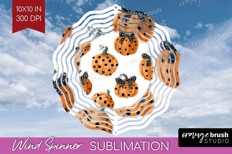 Boho Pumpkin Wind Spinner Sublimation PNG - Coquette Round