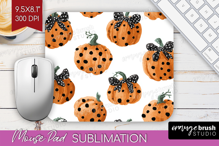 Boho Pumpkin Mouse Pad Sublimation - Coquette Mousepad PNG