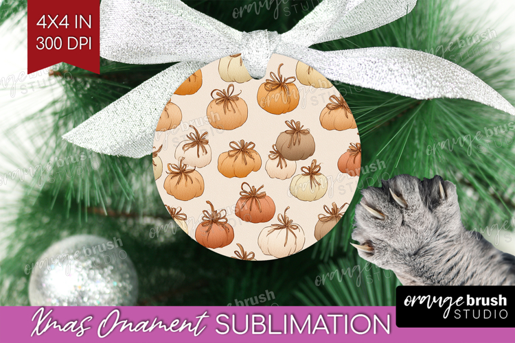 Boho Pumpkin Ornament PNG - Coquette PNG Sublimation