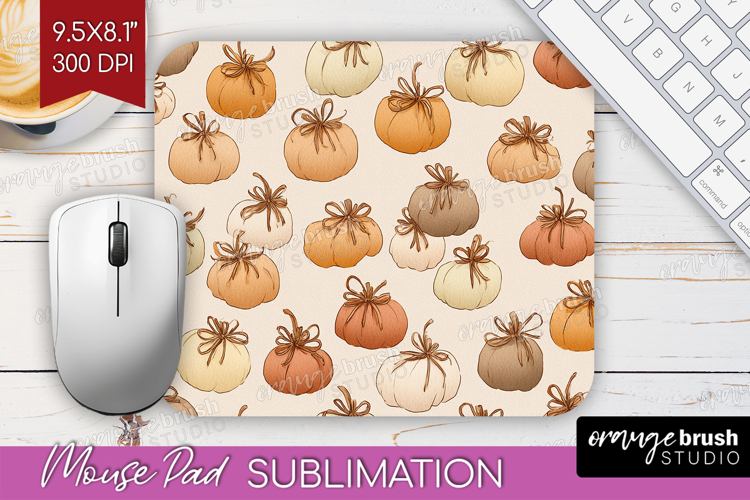 Boho Pumpkin Mouse Pad Sublimation - Coquette Mousepad PNG