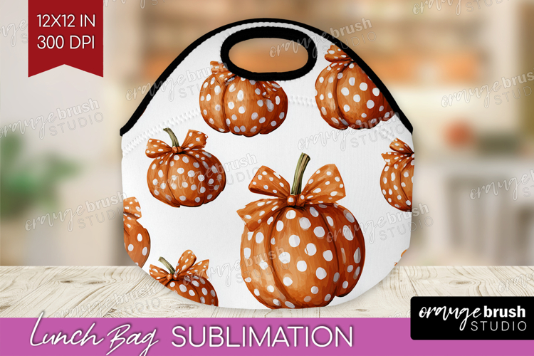 Boho Pumpkin Lunch Bag - Coquette Lunch Bug PNG Sublimation