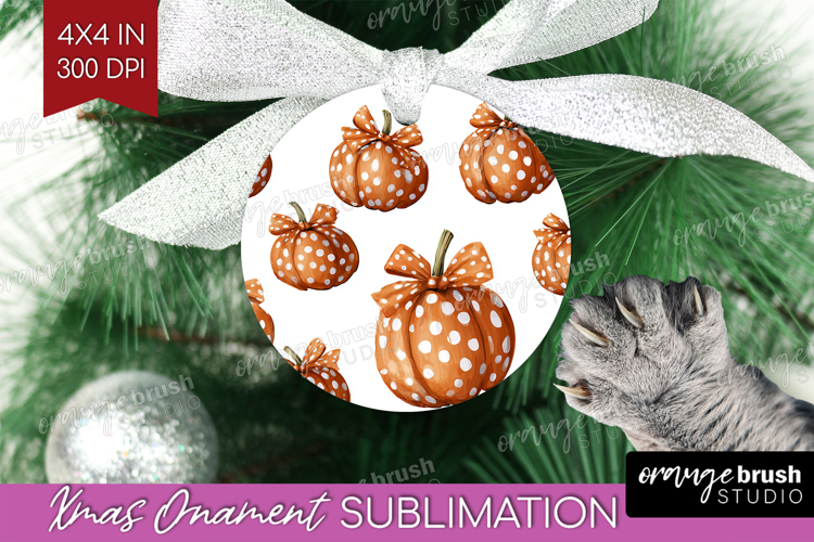 Boho Pumpkin Ornament PNG - Coquette PNG Sublimation