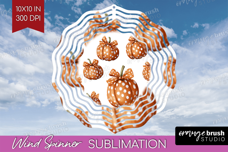 Boho Pumpkin Wind Spinner Sublimation PNG - Coquette Round