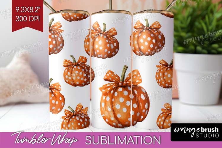 Boho Pumpkin Tumbler Wrap - Coquette Tumbler PNG Sublimation