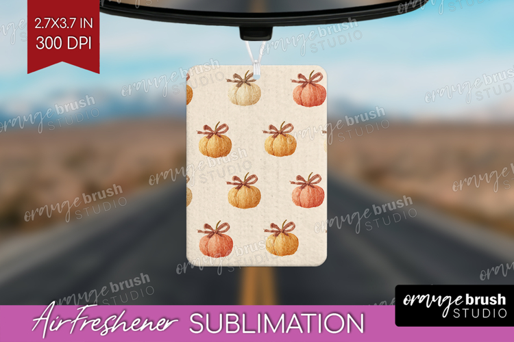 Boho Pumpkin Air Freshener PNG - Coquette PNG Sublimation