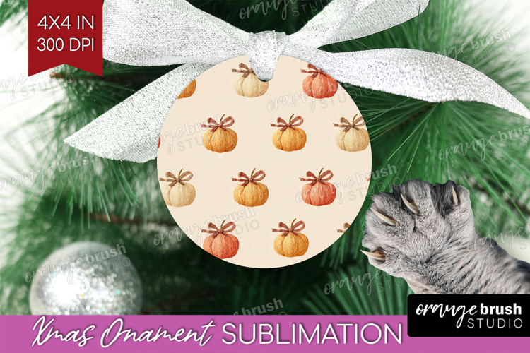 Boho Pumpkin Ornament PNG - Coquette PNG Sublimation