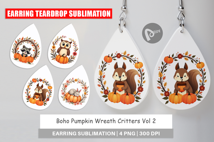 Earring Boho Pumpkin Critters