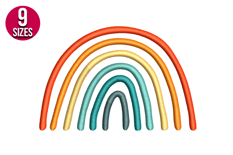 Boho Rainbow Machine Embroidery Design | Instant Download
