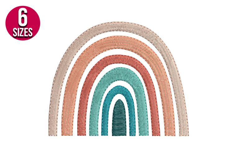 Boho Rainbow Machine Embroidery Design | Instant Download