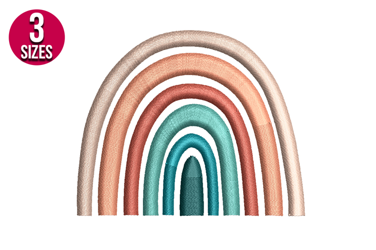Boho Rainbow Machine Embroidery Design | Instant Download
