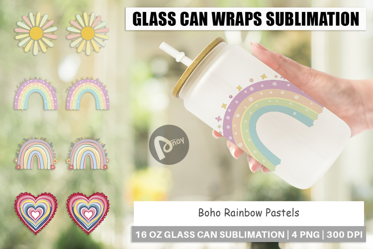 Boho Rainbow Clipart Image 3