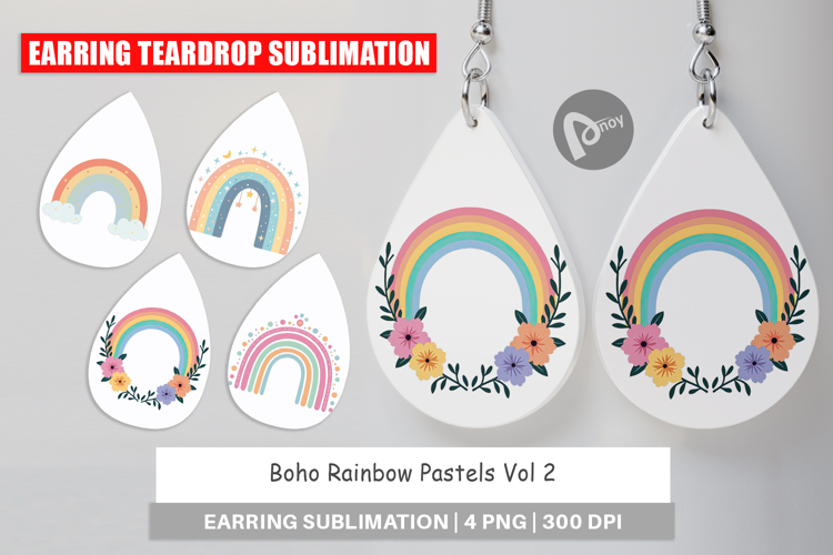 Boho Rainbow Clipart Image 4