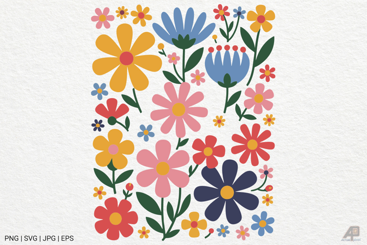 Boho Retro Flower Sublimation SVG PNG