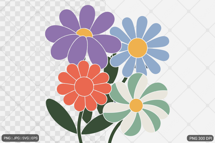 Boho Retro Flower Sublimation SVG PNG