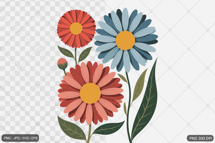 Boho Retro Flower Sublimation SVG PNG