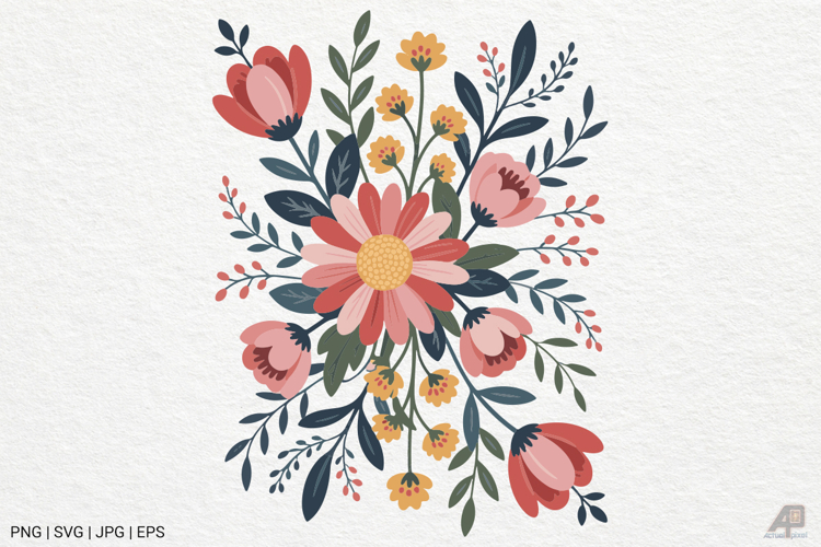 Boho Retro Flower Sublimation SVG PNG