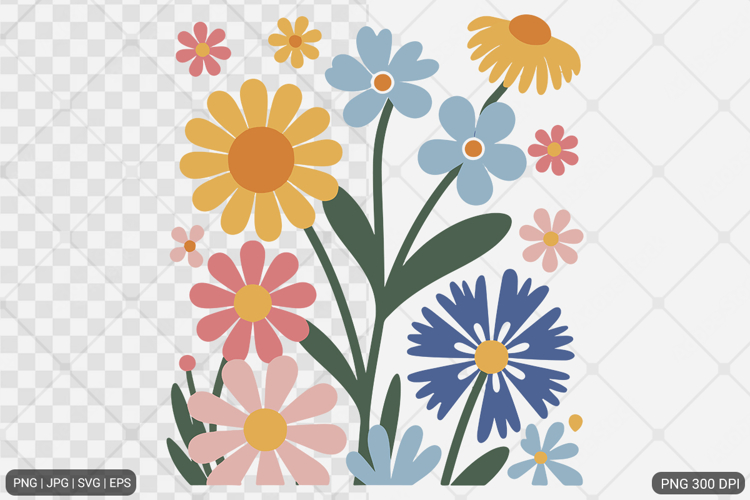 Boho Retro Flower Sublimation SVG PNG
