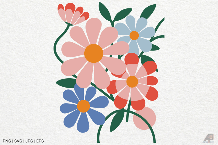 Boho Retro Flower Sublimation SVG PNG