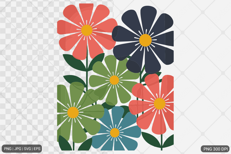 Boho Retro Flower Sublimation SVG PNG