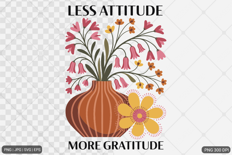 Boho Retro Flowers with Quotes SVG PNG