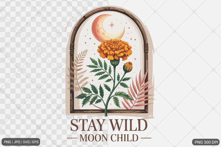 Boho Retro Flowers with Quotes SVG PNG