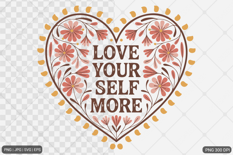 Boho Retro Flowers with Quotes SVG PNG