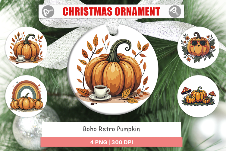 Ornament Boho Retro Pumpkin