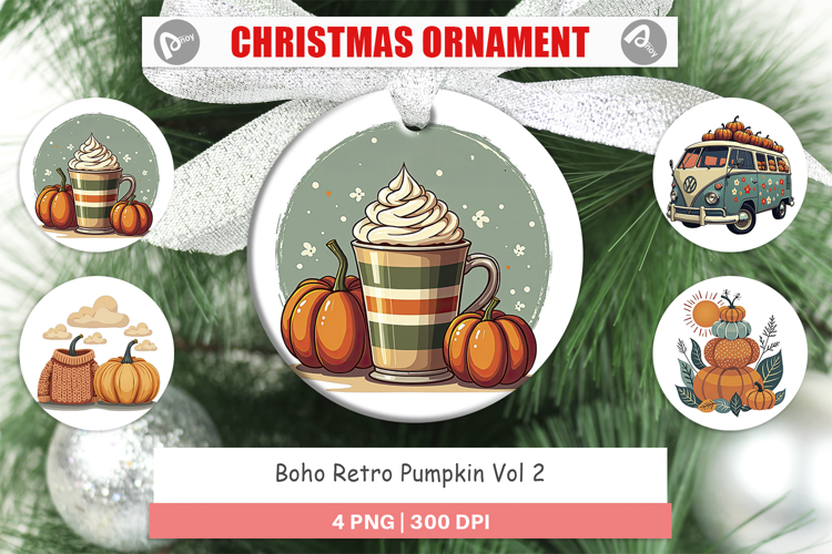 Ornament Boho Retro Pumpkin