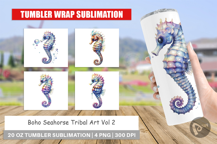Boho Seahorse Tribal Tumbler
