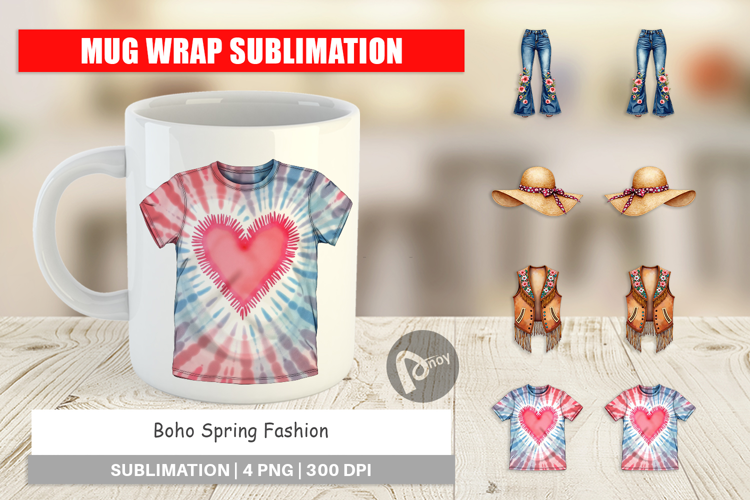 Boho Spring Fashion 70s Mug Wrap