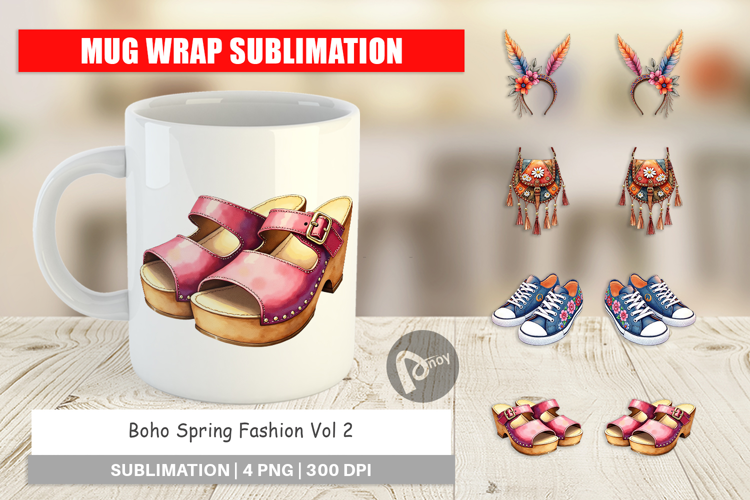 Boho Spring Fashion 70s Mug Wrap