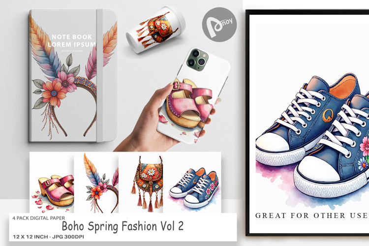 Boho Scrapbook Paper Image 4