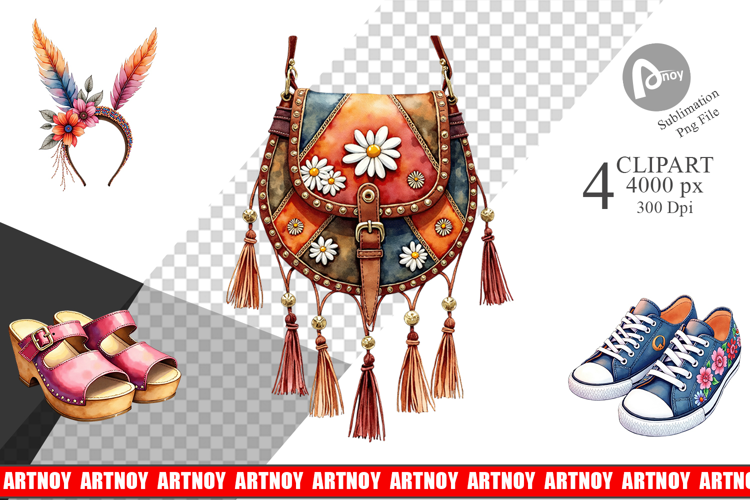 Boho Spring Fashion 70s Sublimation