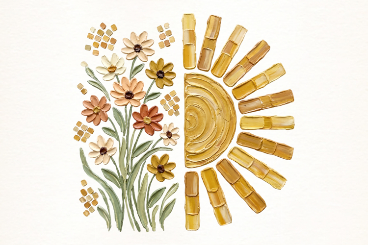 Boho Summer Sunflower PNG