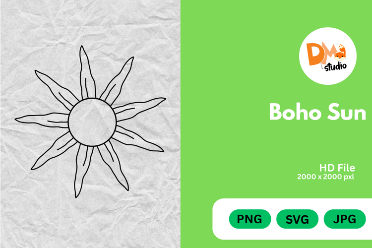 Boho Sun Clipart Image 13